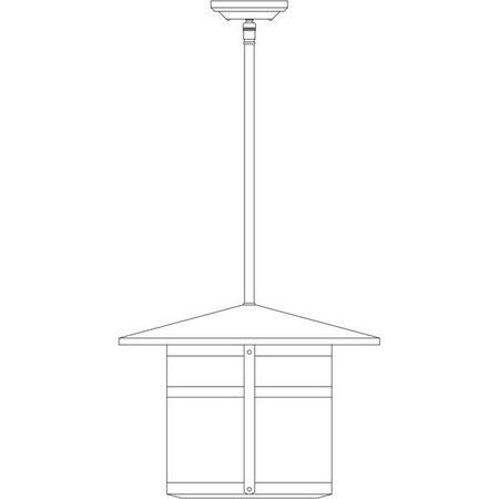 Arroyo Craftsman 17" Berkeley Stem Hung Pendant, Black, Clear Seedy Glass BSH-17CS-BK